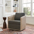 Claude Premium Leather Swivel Cane Chair - Modern Swivel Chair | Swivel Accent Chairs | Kinwell Furniture | Swivel Armchairs